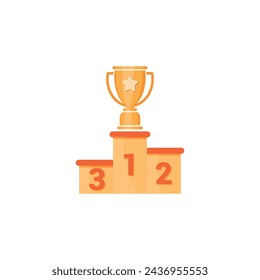 vector illustration design of 1st place winner podium with trophy.