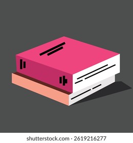 Vector illustration of the design of 2 books pounded with two kinds of colors.