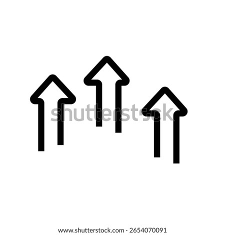 vector illustration design of 3 upward-pointing arrow icons.