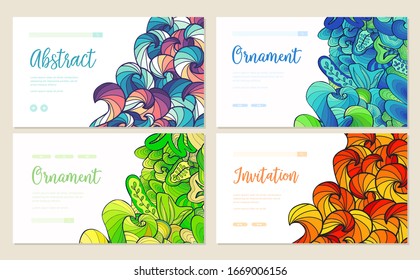 vector illustration design. abstract ornament horizontal banners concept. 