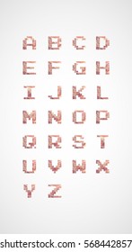 Vector illustration design. Abstract polygonal alphabet. Low poly style font  Decorative origami shape.