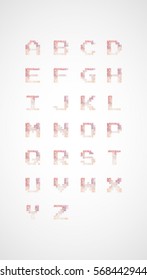 Vector illustration design. Abstract polygonal alphabet. Low poly style font  Decorative origami shape.