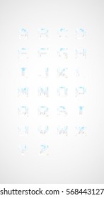 Vector illustration design. Abstract polygonal alphabet. Low poly style font  Decorative origami shape.