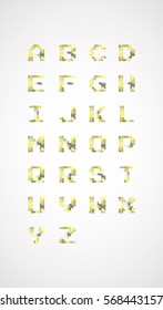 Vector illustration design. Abstract polygonal alphabet. Low poly style font  Decorative origami shape.