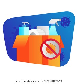 vector illustration design anti virus cleaning toolkit