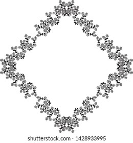 Vector illustration design art modern with elegant black white flower frame