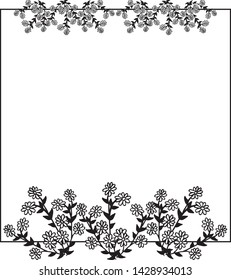 Vector illustration design art modern with elegant black white flower frame