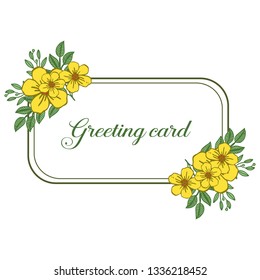 Vector illustration design artwork floral frame for template of greeting card hand drawn
