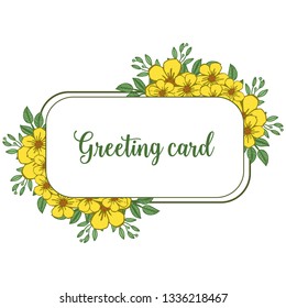 Vector illustration design artwork floral frame for template of greeting card hand drawn