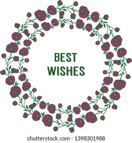 Vector illustration design artwork floral frame for card best wishes