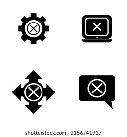 vector illustration design assorted error icons in black, perfect for icons, mascots, logos