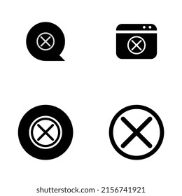 vector illustration design assorted error icons in black, perfect for icons, mascots, logos