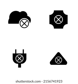 vector illustration design assorted error icons in black, perfect for icons, mascots, logos