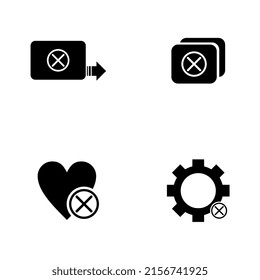 vector illustration design assorted error icons in black, perfect for icons, mascots, logos