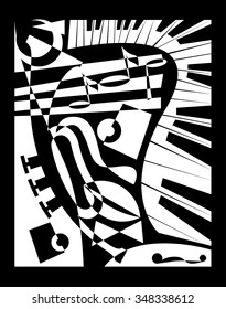 Vector illustration for design banner jazz music festival or concert in vintage style