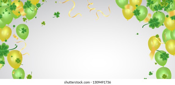Vector illustration Design banner on St. Patrick's Day. effect clover. Simple banner for the site, shop, 