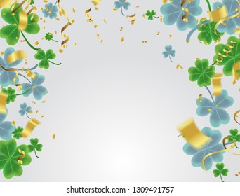 Vector illustration Design banner on St. Patrick's Day. effect clover. Simple banner for the site, shop, 