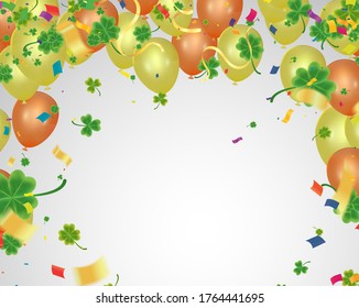 Vector illustration Design banner on St. Patrick's Day. effect clover. Simple banner for the site, shop