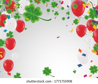 Vector illustration Design banner on St. Patrick's Day. effect clover. Simple banner for the site, shop