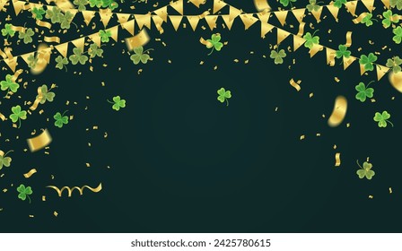 Vector illustration Design banner on St. Patrick's Day. effect clover. Simple banner for the site, shop,	