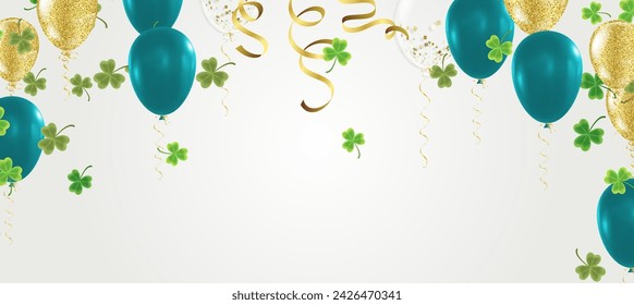 Vector illustration Design banner on St. Patrick's Day. effect clover. Simple banner for the site, shop,	