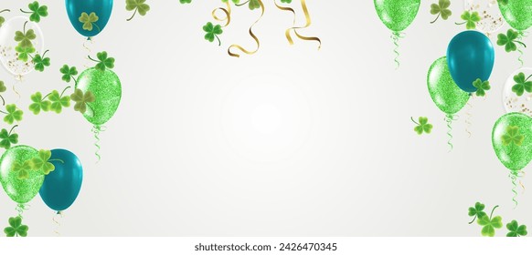 Vector illustration Design banner on St. Patrick's Day. effect clover. Simple banner for the site, shop,	