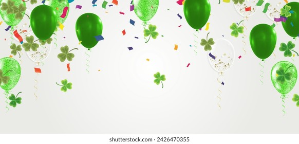 Vector illustration Design banner on St. Patrick's Day. effect clover. Simple banner for the site, shop,	