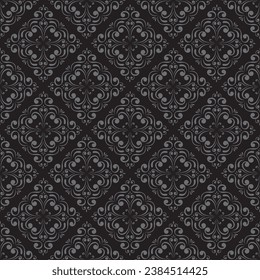 Vector illustration design of a baroque damask floral seamless pattern wallpaper.