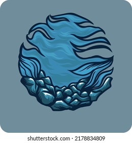vector illustration design i beautiful circle underwater background
