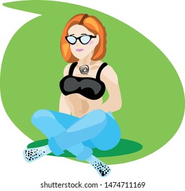Vector illustration for design. Beautiful girl