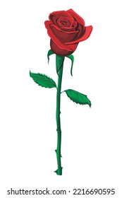 diseño de ilustración vectorial de una hermosa flor rosa con dos hojas