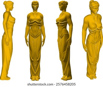 Vector illustration design of beautiful woman statue ornament decoration classic vintage ethnic roman greek