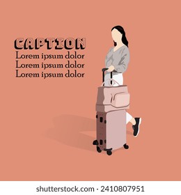 Ilustración vectorial Diseño de estar en un viaje de vacaciones
