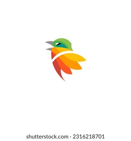 Vector illustration design of a bird with half body