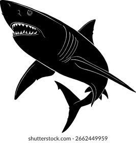 Vector illustration design of black fish icon silhouette on white background.
