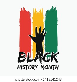 Vector illustration design of Black History Month. Annual celebration in february in USA and Canada, october in UK and Ireland. Concept of t-shirt, social media post, sticker, card design.