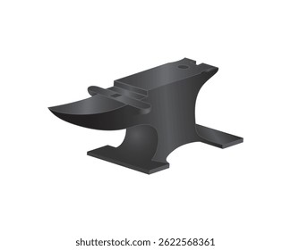vector illustration design of a black iron anvil which is usually used to hit or flatten and bend metal by hitting it with a hammer
