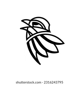 Vector illustration design with black and white bird line art