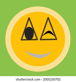 Vector illustration design. Blinking eye expression is suitable for designing logos, icons, mascots, brands, stickers, and t-shirts.