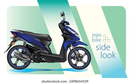 Vector illustration design of a blue scooter. The scooter has a small engine capacity and is popular in Indonesia