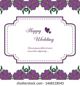 Vector illustration design of card happy day with round leaf wreath frame