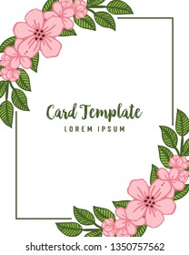 Vector illustration design card template with various style flower frame hand drawn
