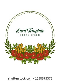 Vector illustration design card template with ornate of colorful flower frames