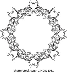 Vector illustration design of card with various pattern art leaf flower frame