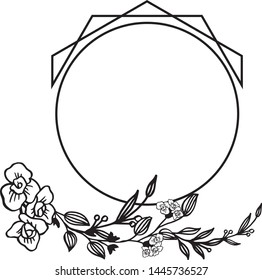 Vector illustration design of card for various ornament of leaf floral frame