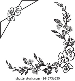 Vector illustration design of card for various ornament of leaf floral frame