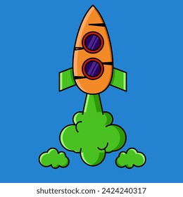 vector illustration design for carrot rocket