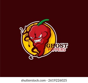 Vector illustration design of a cartoon chili that looks spicy