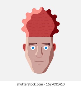 Vector illustration design. Cartoon head. Man character for your project.