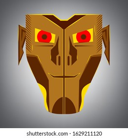 Vector illustration design. Cartoon head. Robot character for your project.